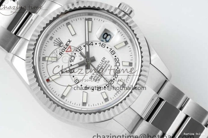 0124 Unisex Skydweller SS Noob Best Edition White Dial on SS Oyster Bracelet A23J 2288